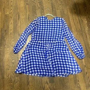 DVF mini blue checkered Dress Sz 2
